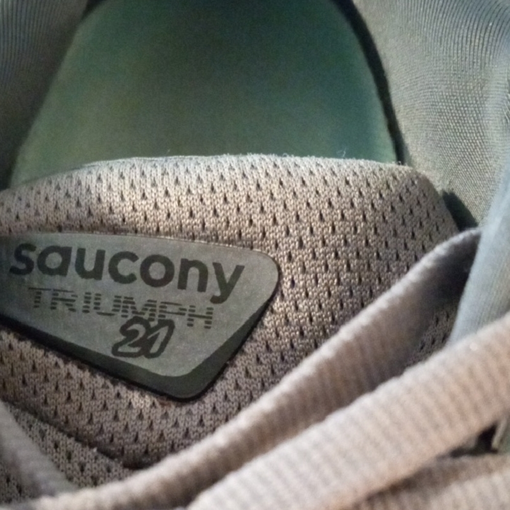 Saucony Triumph 21 Gravel Aqua Athletic Comfort Running Shoes - Picture 5 of 16